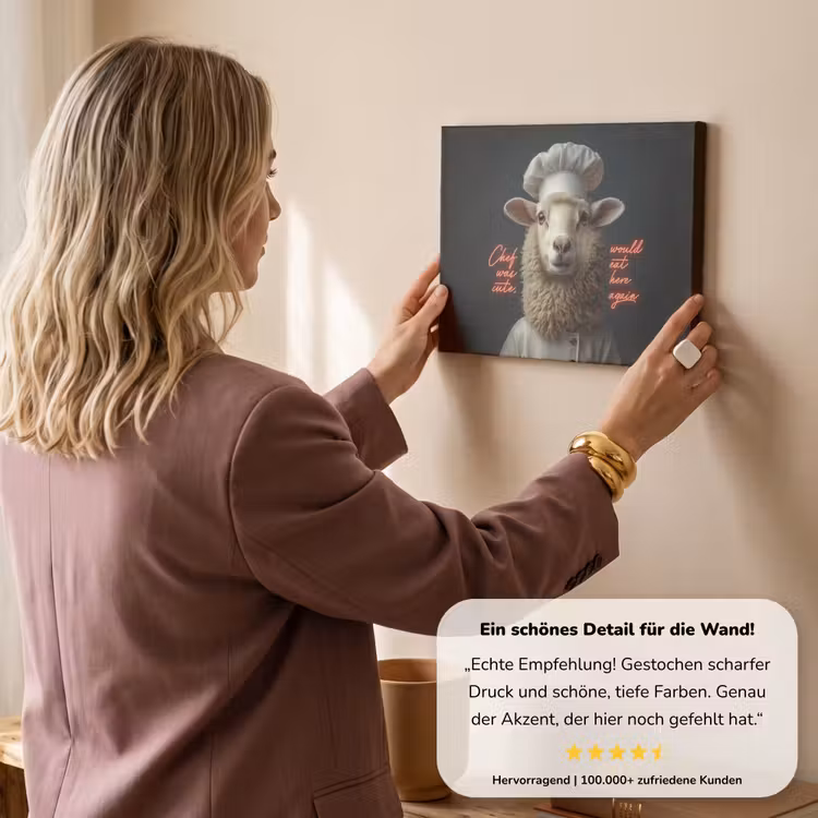 Schaap - Kokskleding - Neon - Quote canvas 2cm klein -Xsfeer7_DE