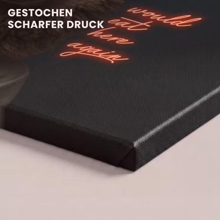 Schaap - Kokskleding - Neon - Quote canvas 2cm klein -closeup_print_DE