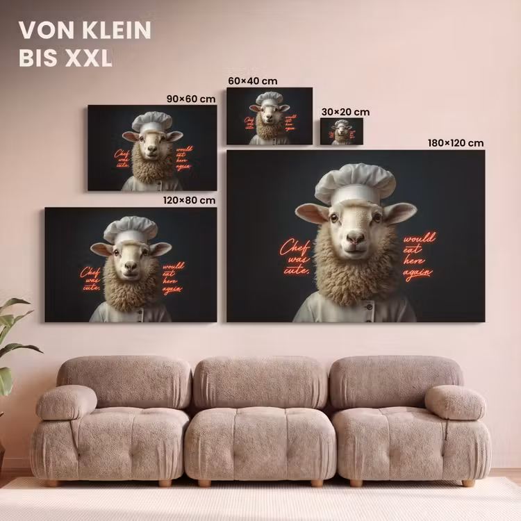 Schaap - Kokskleding - Neon - Quote canvas 2cm klein -Xsfeer8_DE