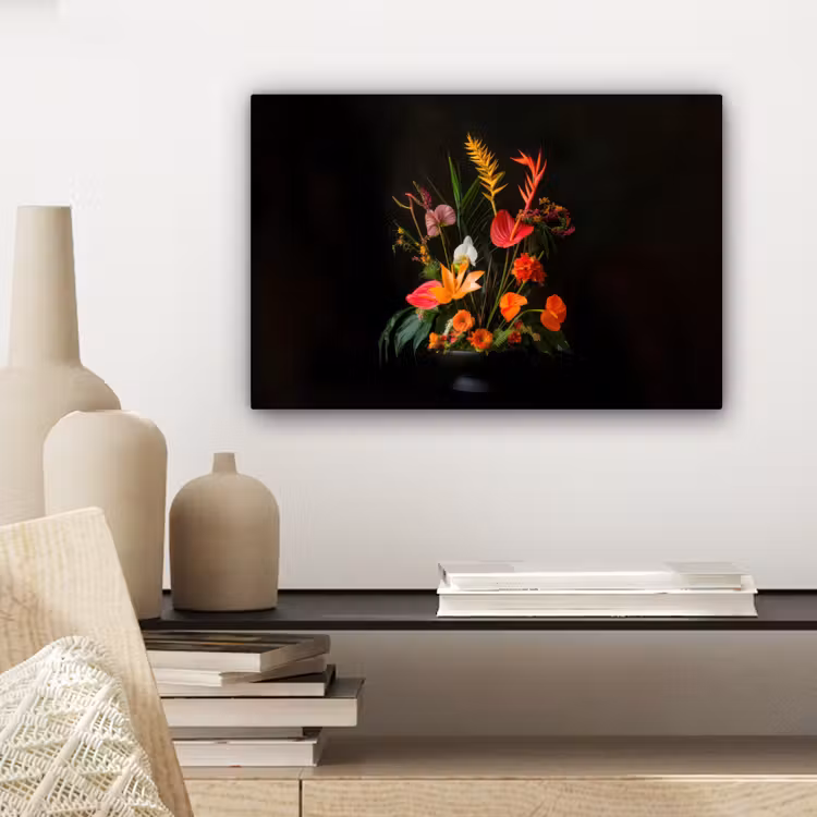 Schaal - Boeket - Bloemen canvas 2cm klein -sfeer6