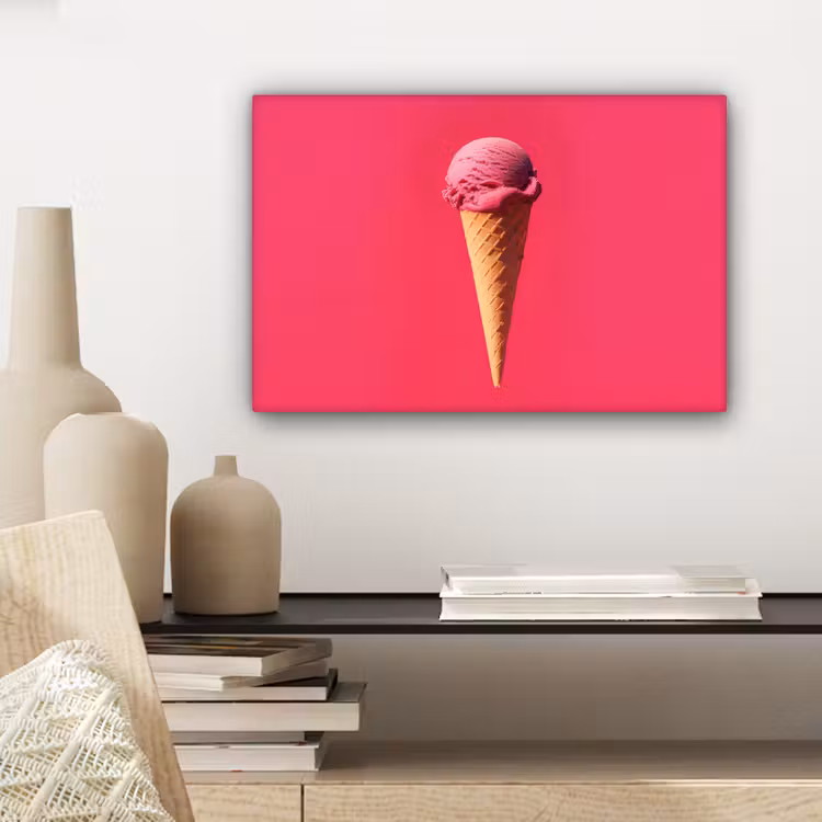 Schepijs - Roze - Hoorntje canvas 2cm klein -closeup_print_DE