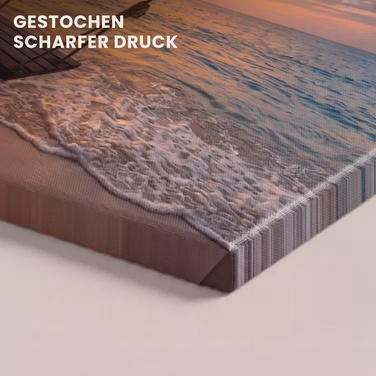 Schommel - Strand - Zonsondergang - Natuur - Oranje canvas 2cm klein -closeup_print_DE
