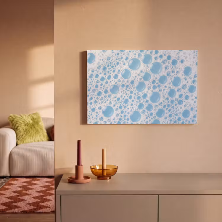 Schuim - Bubbels - Blauw canvas 2cm klein -sfeer1