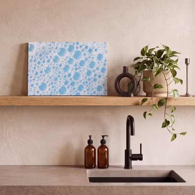 Schuim - Bubbels - Blauw canvas 2cm klein -sfeer6
