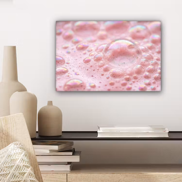 Schuim - Structuur - Roze canvas 2cm klein -closeup_print_DE