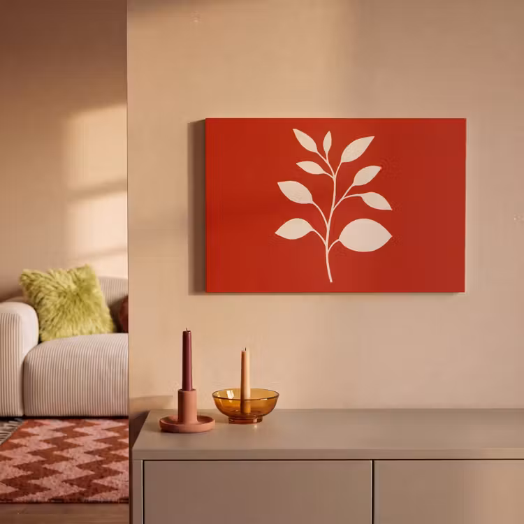 Silhouet - Bladeren - Tak canvas 2cm klein -sfeer1
