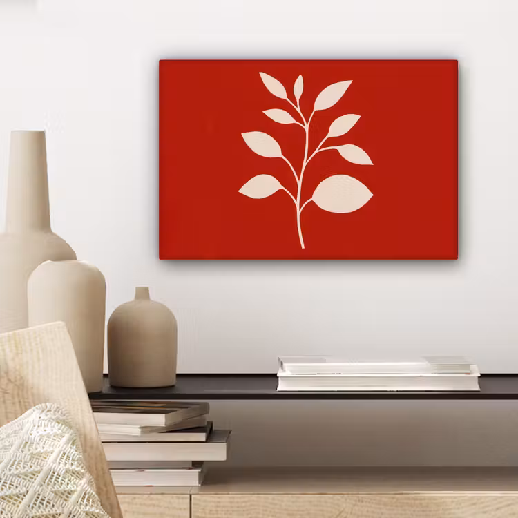 Silhouet - Bladeren - Tak canvas 2cm klein -sfeer6