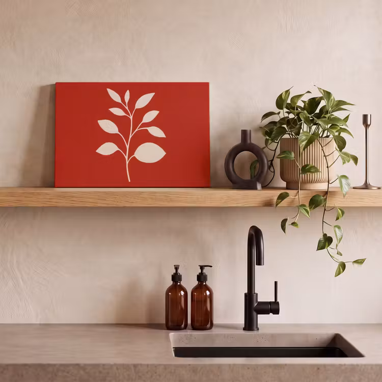 Silhouet - Bladeren - Tak canvas 2cm klein -closeup_print_DE