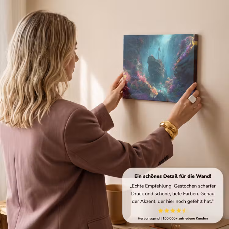 Schip - Hout - Koraalriffen - Zonlicht canvas 2cm klein -Xsfeer7_DE