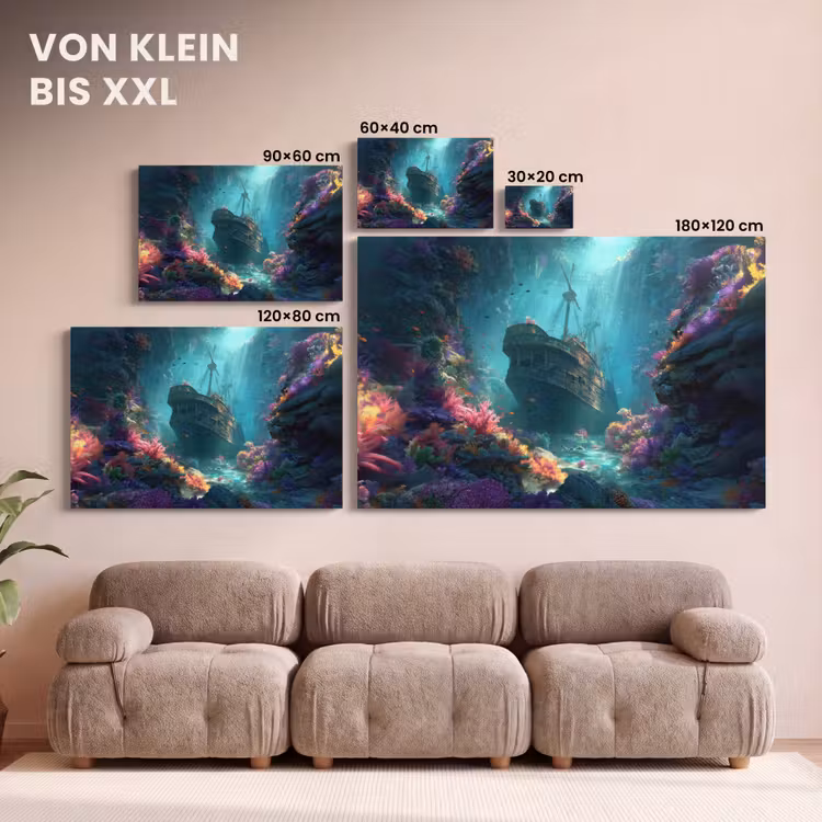 Schip - Hout - Koraalriffen - Zonlicht canvas 2cm klein -Xsfeer8_DE