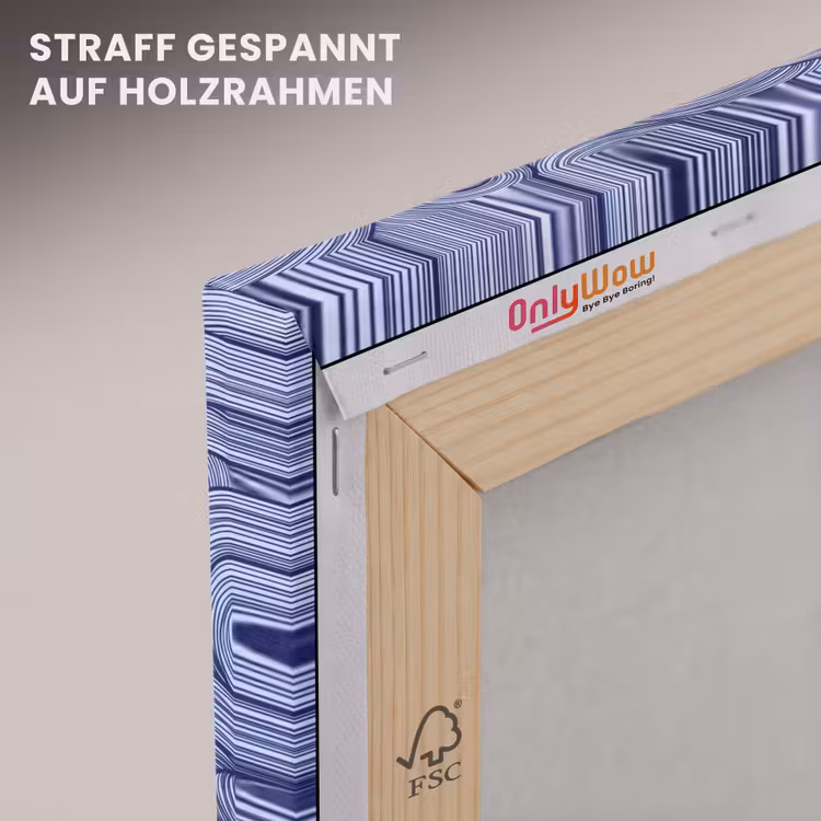 Schip - Golven - Zee - Illustratie - Blauw canvas 2cm klein -uniquesellingpoint_afwerking-onlywow_DE