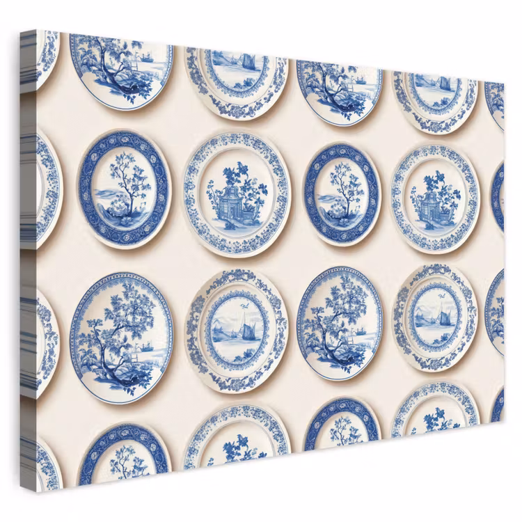 Borden - Bomen - Planten - Blauw canvas 2cm klein 34 -3d