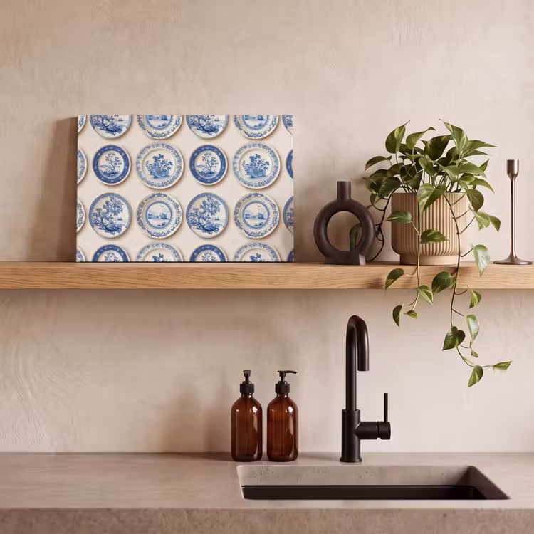Borden - Bomen - Planten - Blauw canvas 2cm klein 34 -sfeer3