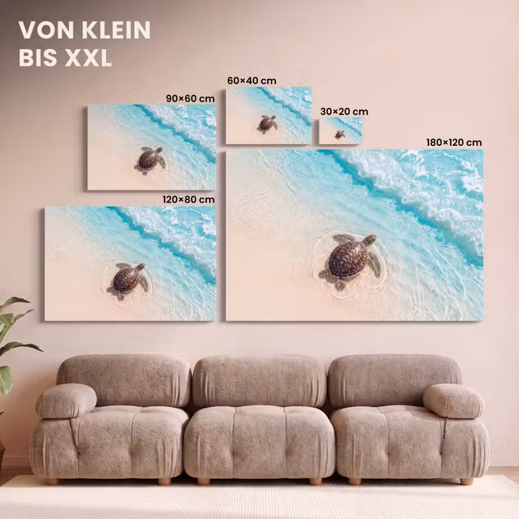 Schildpad - Helder water - Strand - Dieren - Natuur canvas 2cm klein -Xsfeer8_DE