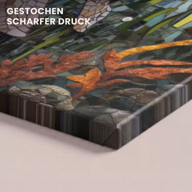 Schildpad - Zeewier - Mozaïek canvas 2cm klein -uniquesellingpoint_afwerking-onlywow_DE
