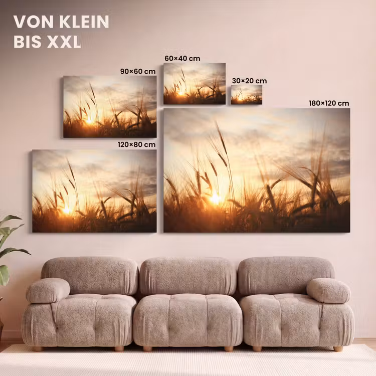 Riet - Gras - Zonsondergang - Natuur - Horizon canvas 2cm klein -Xsfeer8_DE