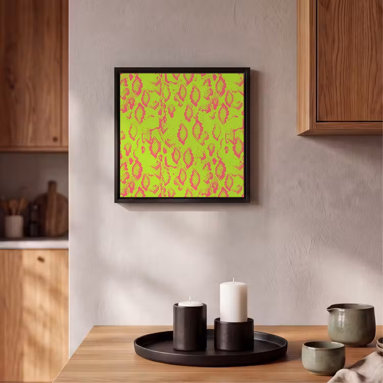 Slang - Neon - Groen - Roze Canvas met baklijst klein 1124 -atmosphere_sfeer2_global