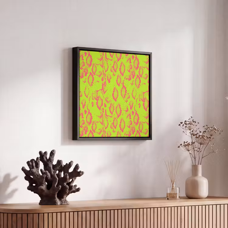 Slang - Neon - Groen - Roze Canvas met baklijst klein 1124 -atmosphere_sfeer4_global