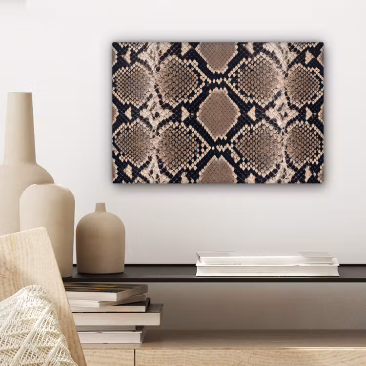 Slangenprint - Python - Bruin canvas 2cm klein -sfeer6