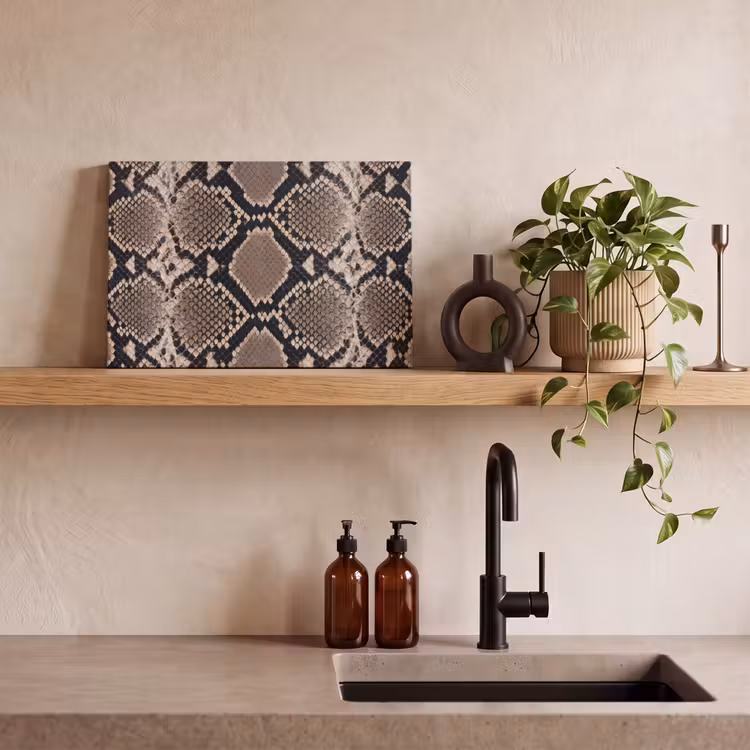 Slangenprint - Python - Bruin canvas 2cm klein -sfeer3