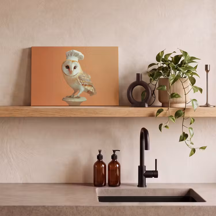 Kerkuil - Koksmuts - Oranje - Vogel canvas 2cm klein -closeup_print_DE