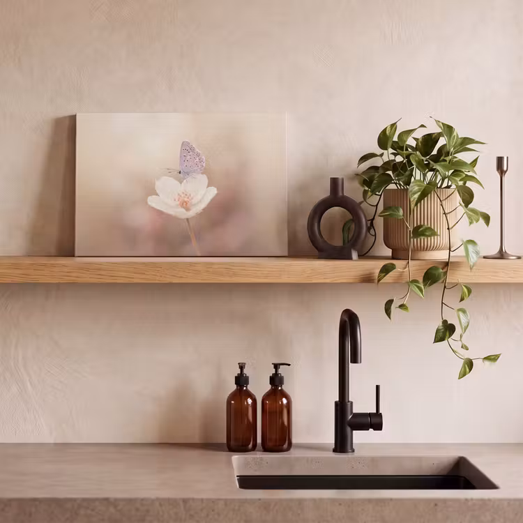 Vlinder - Bloem - Blauw canvas 2cm klein -closeup_print_DE