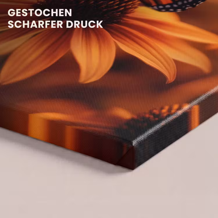 Vlinder - Bloemen - Oranje canvas 2cm klein -uniquesellingpoint_afwerking-onlywow_DE