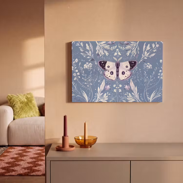 Vlinder - Bloemtakken - Lichtblauw canvas 2cm klein -sfeer1
