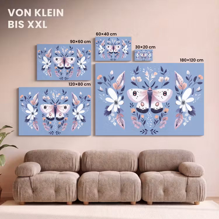 Vlinder - Vleugels - Stippen - Bloemen canvas 2cm klein -Xsfeer8_DE