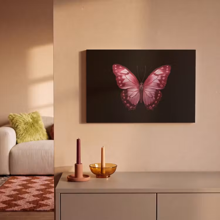 Vlinder - Fuchsia - Grafisch canvas 2cm klein -sfeer1