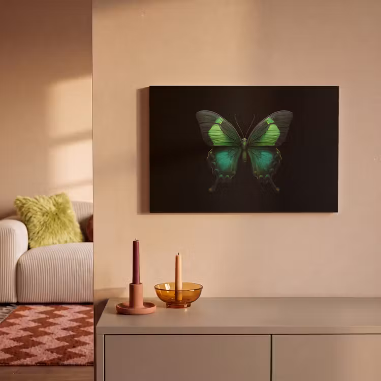 Vlinder - Groen - Opvallend canvas 2cm klein -sfeer1