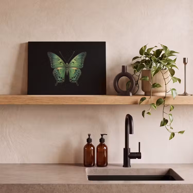 Vlinder - Groen - Diepte canvas 2cm klein -sfeer6