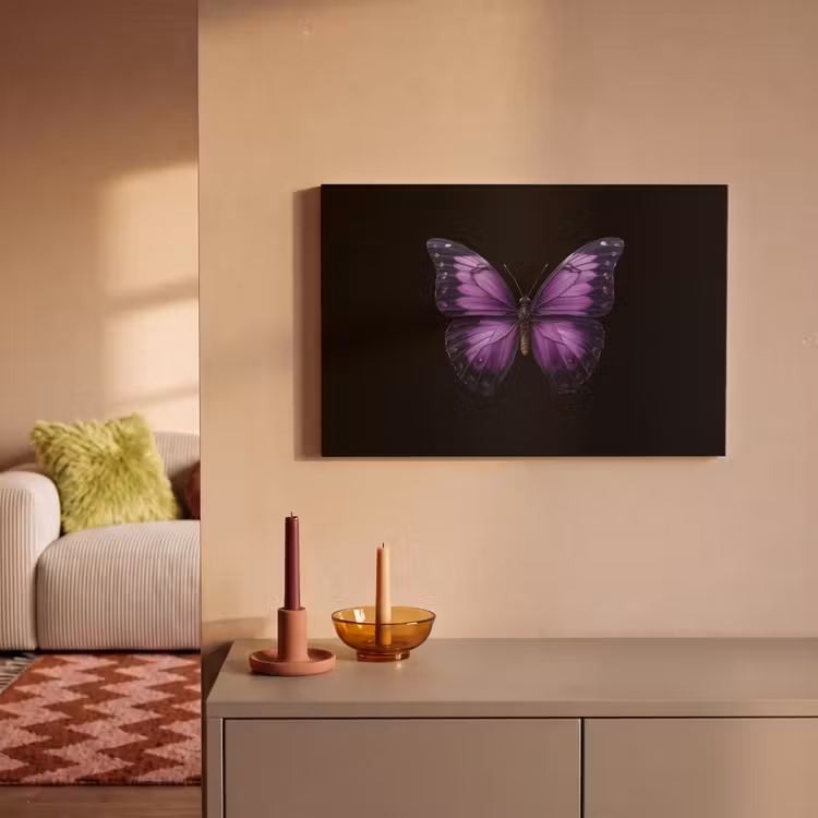 Vlinder - Paars - Levendig canvas 2cm klein -sfeer1
