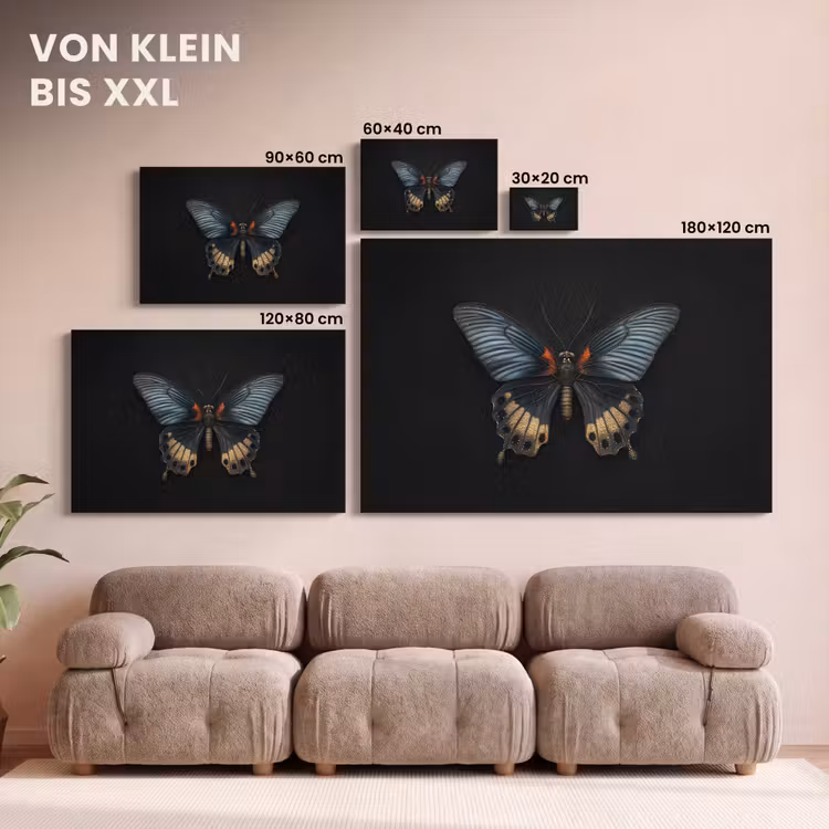 Vlinder - Metaalachtig - Geometrisch patroon canvas 2cm klein -Xsfeer8_DE