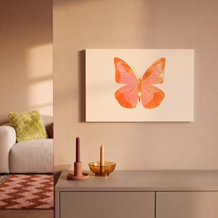 Vlinder - Minimalistisch - Roze canvas 2cm klein -sfeer1