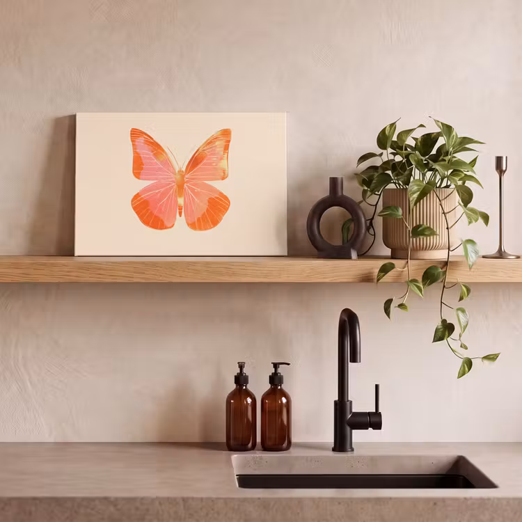 Vlinder - Minimalistisch - Roze canvas 2cm klein -sfeer6