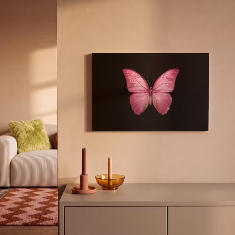 Vlinder - roze - Elegant canvas 2cm klein -sfeer1
