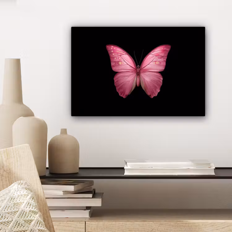 Vlinder - roze - Elegant canvas 2cm klein -closeup_print_DE
