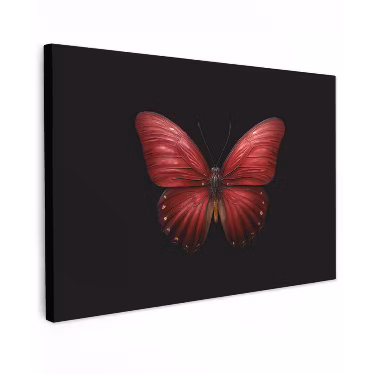 Vlinder - Rood - Minimalistisch canvas 2cm klein -z3d