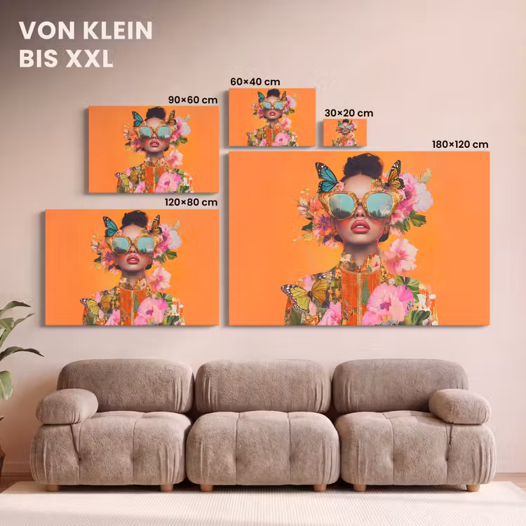 Vlinders - Vrouw - Zonnebril - Kleurrijk canvas 2cm klein -Xsfeer8_DE
