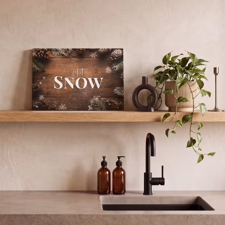 Sneeuw - Houtlook - Quote - Let it snow canvas 2cm klein -closeup_print_DE