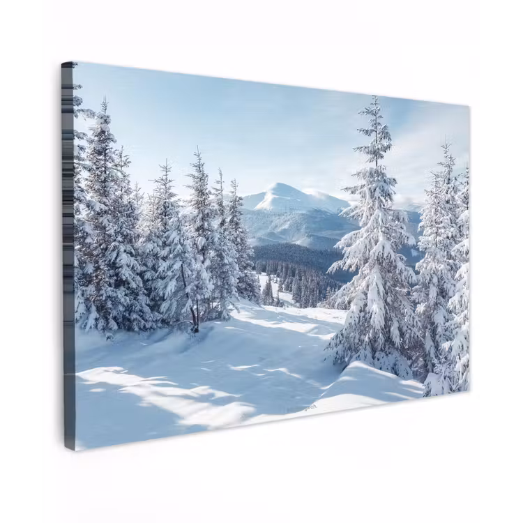 Sneeuw - Winter - Landschap - Bergen canvas 2cm klein -z3d