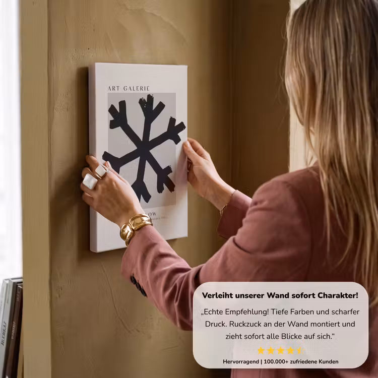 Sneeuwvlok - Kerstmis - Zwart - Feestdagen canvas 2cm klein -Xsfeer7_DE