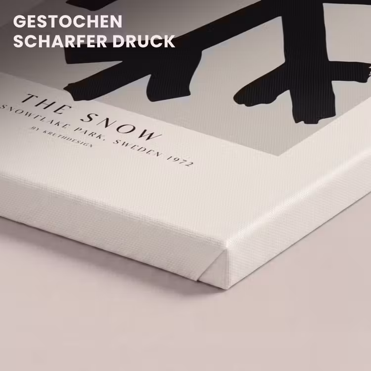 Sneeuwvlok - Kerstmis - Zwart - Feestdagen canvas 2cm klein -closeup_print_DE