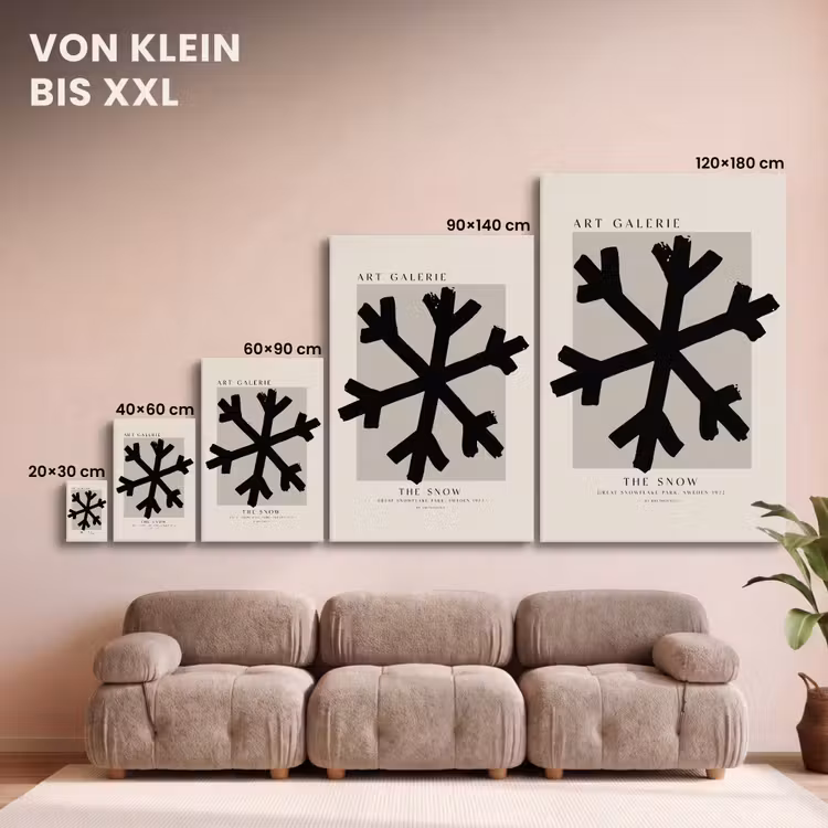 Sneeuwvlok - Kerstmis - Zwart - Feestdagen canvas 2cm klein -Xsfeer8_DE