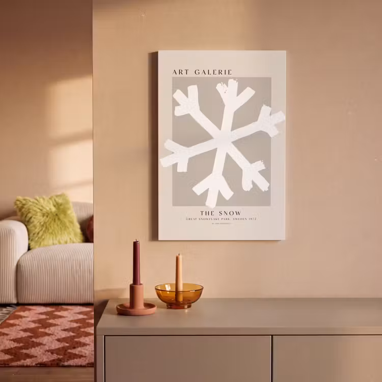 Sneeuwvlok - Wit - Winter - Kerst canvas 2cm klein -sfeer1
