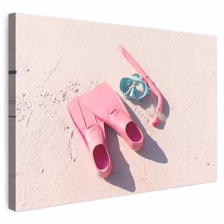 Snorkelset - Strand - Zomer - Roze canvas 2cm klein -3d