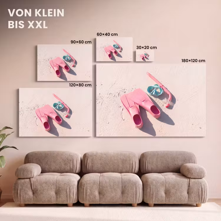 Snorkelset - Strand - Zomer - Roze canvas 2cm klein -Xsfeer8_DE