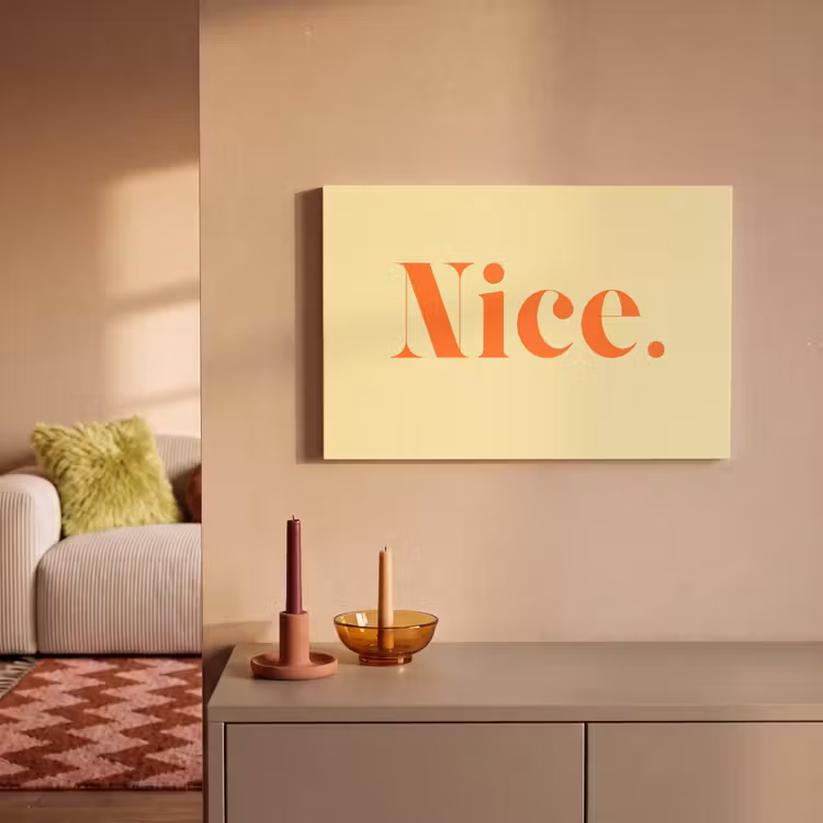 Nice - Oranje - Geel - Minimalistisch canvas 2cm klein -sfeer1