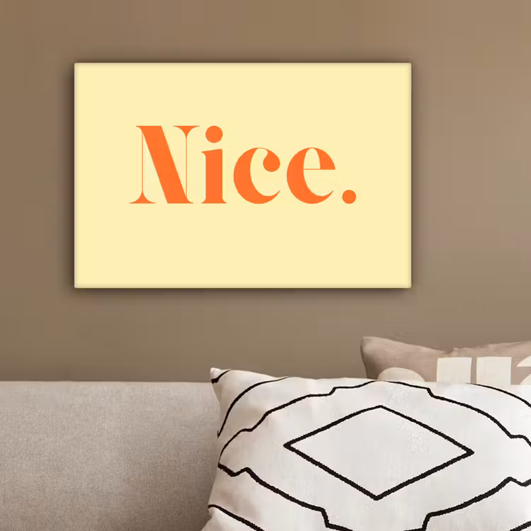 Nice - Oranje - Geel - Minimalistisch canvas 2cm klein -closeup_print_DE